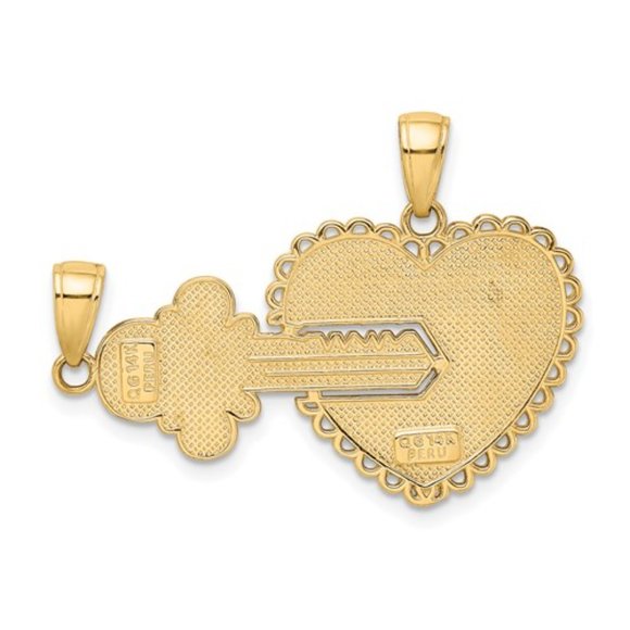 14k Yellow Gold Break-Apart HE WHO HOLDS THE KEY CAN UNLOCK MY HEART CHAMS